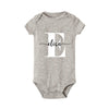 Body 12mois gris & blanc - prénom personnalisé - Petit Balthazar