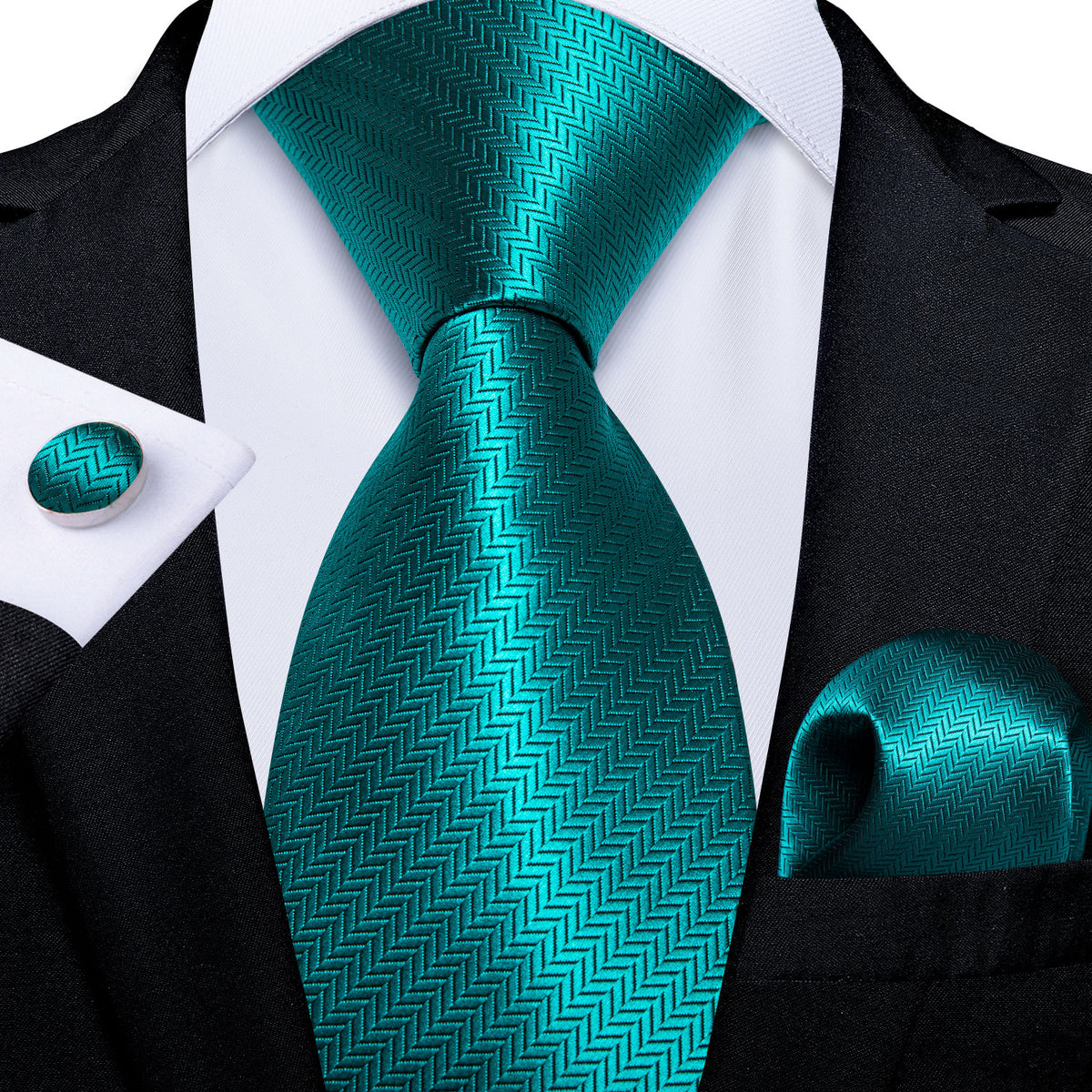 Details about   DiBanGu Green Teal Paisley Solid Striped Mens Silk Tie Necktie Hanky Cufflink