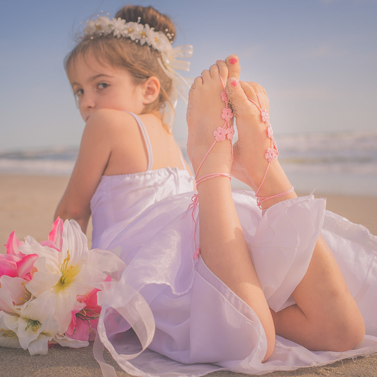 Beach Wedding Flower Girl Barefoot 
