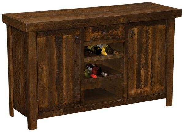 Barnwood Sideboard W Wine Rack Shelves Artisan Top Or Antique Oak To