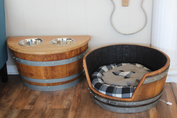 wine barrel dog bed