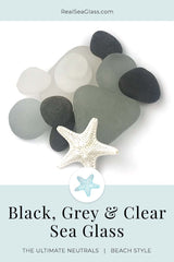 Black Gray and Clear Sea Glass Family Group Color Rarity Card