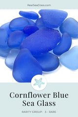 Cornflower Blue Sea Glass Color Rarity Card