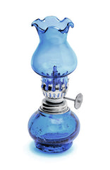 Cornflower Blue Glass Oil Lamp