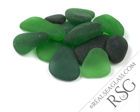 Kelly Green, Jade and Forest Green Sea Glass