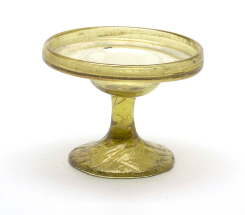 Ancient Egyptian Footed Citron Glass Bowl