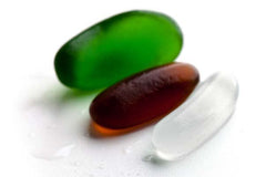 Green Brown and Clear Sea Glass