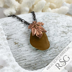 Rich Brown Sea Glass Necklace