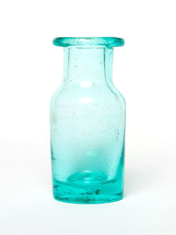 Small Aqua Glass Bottle