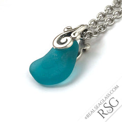 Teal Sea Glass Pendant