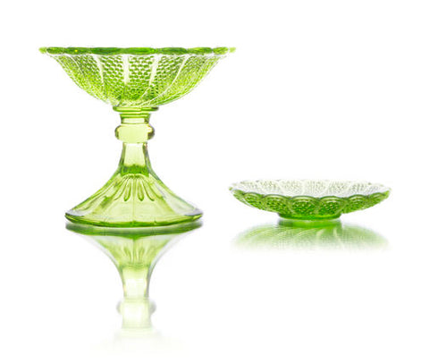 Depression UV Glass Candy Dishes