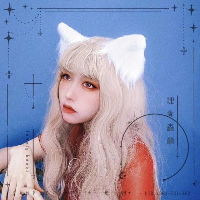 Anime Inuyasha White Cat Ears Cosplay Hair Accessories
