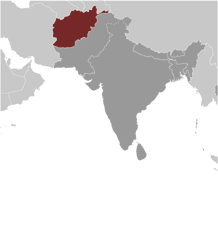 Afghanistan regional locator map