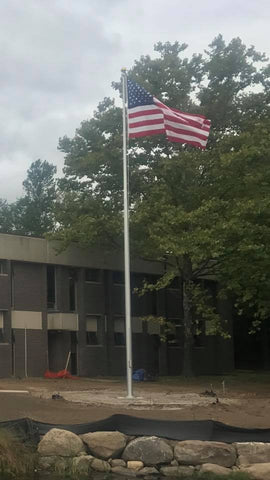 50' clear anodized aluminum.  Don Bosco Prep, Ramsey NJ