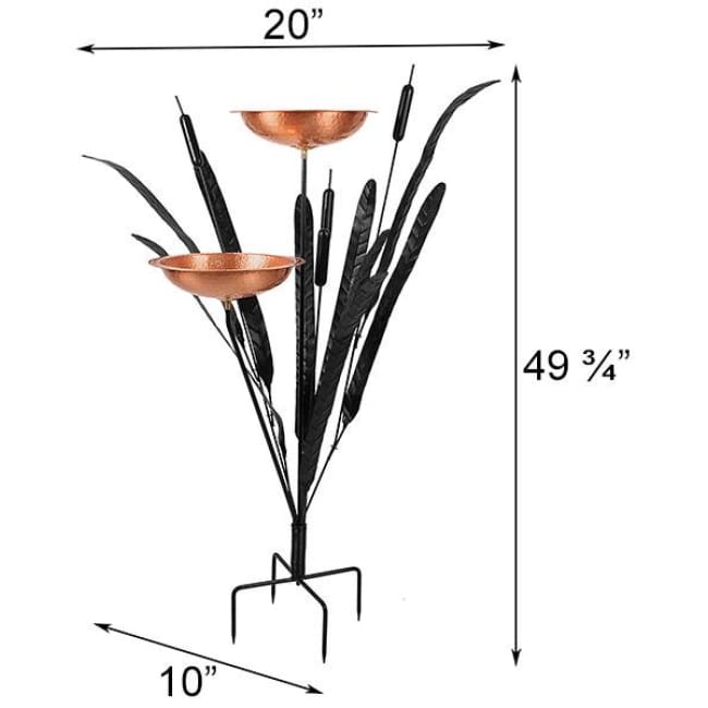 cattail bird bath