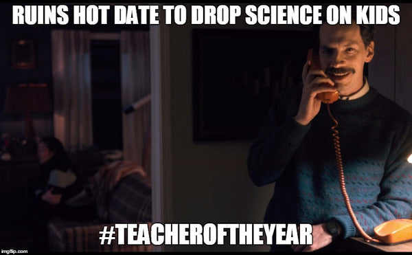 stranger things science teacher on a date meme