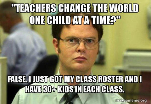 large classroom size class roster meme for teachers