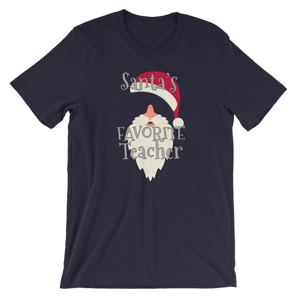 Teachers Christmas Shirt Santa’s Favorite Teacher Faculty Loungers