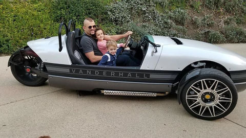 Chuck Liddell Riding His Vanderhall Vehicle With His Kids