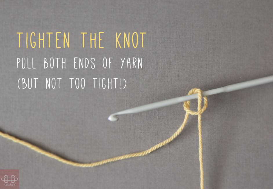 make a slip knot for crochet or knitting