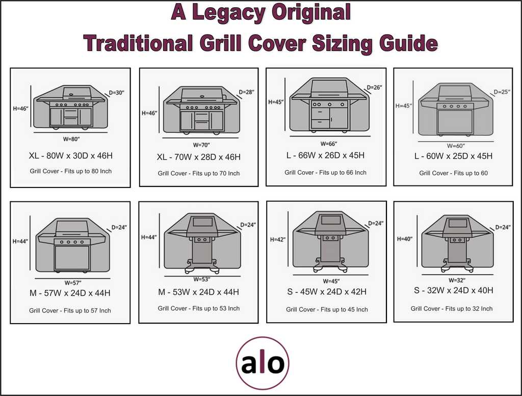 ALO Grill Cover Sizing Guide