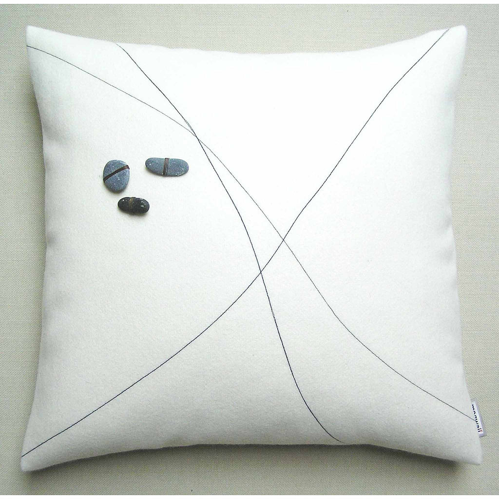 mogwaii pebble cushion in cream designed by Sarah Campbell