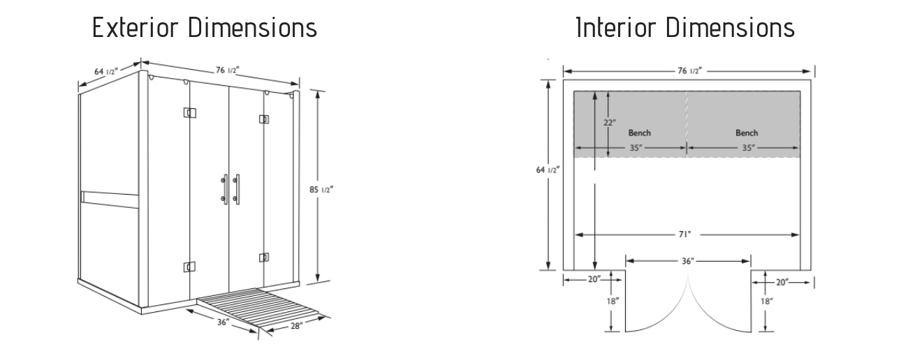 Clearlight Sauna Ada Measurements