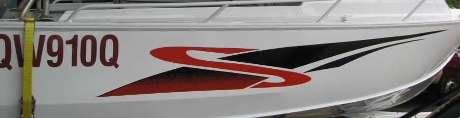 Allen's makes custom striping for all sorts of vehicles, including boats and caravans!