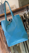 Made In Italy Sienna Tote  Bag - Turquoise