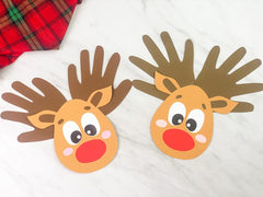 handprint paper reindeer kids Toddler Crafts DIY christmas holiday Activity