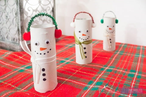 toilet paper roll snowman kids Toddler Crafts DIY Activity