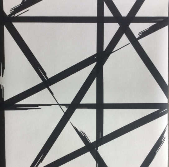 Split Paint Contemporary Geometric Wallpaper In Black White Your 4 Walls