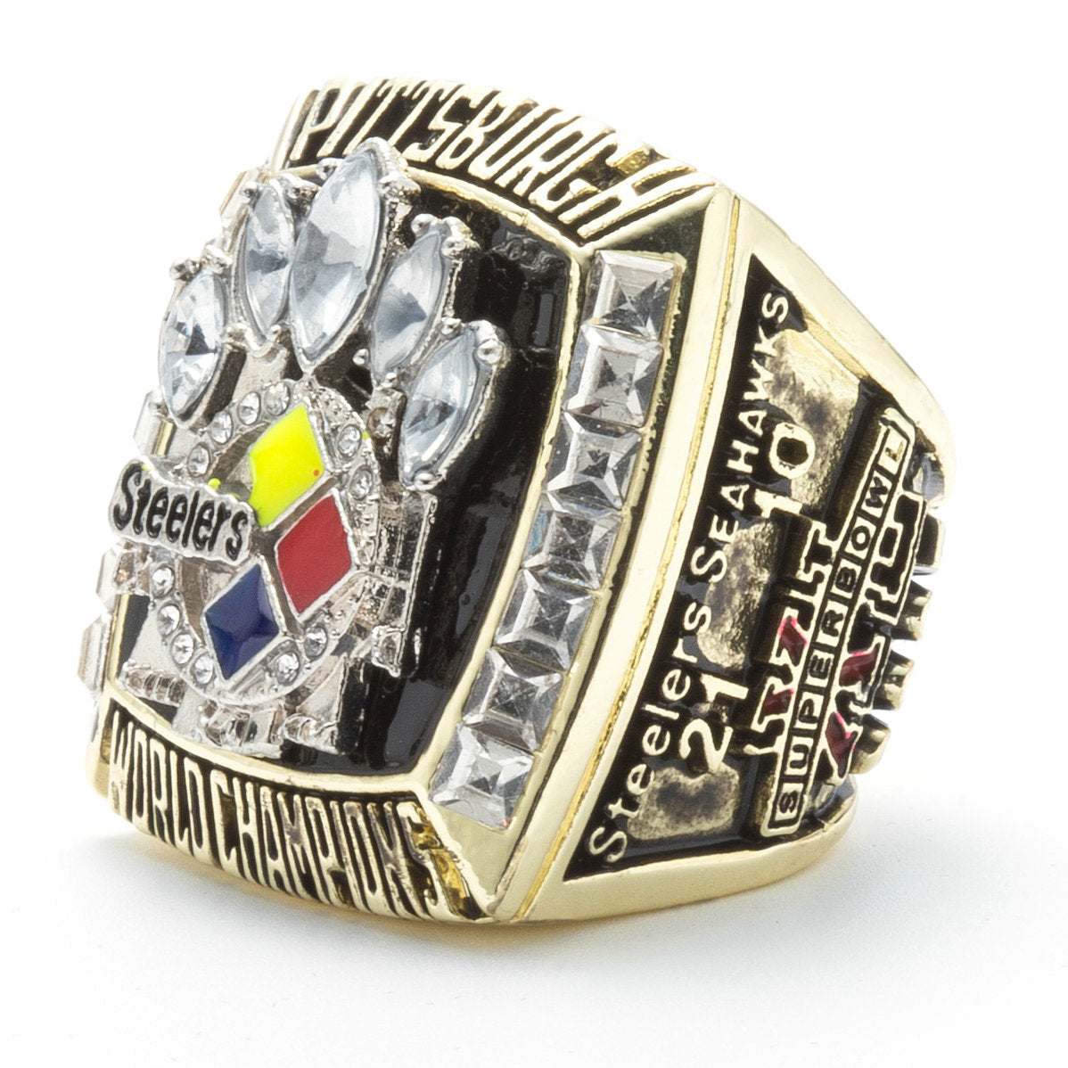 AJZYX 2005 Pittsburgh Steelers Super Bowl Championship Replica Ring Collectible Souvenir Size 9-12 