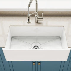 kraus turino reversible farmhouse fireclay apron sink