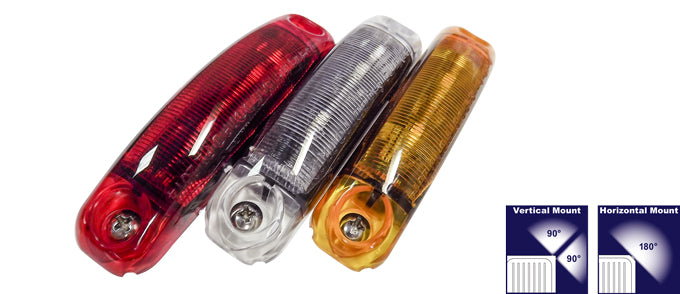 Tecniq 3/4" Round Side Marker Clearance light 1 Red LED PC P2 USA Made 10 Pc. 
