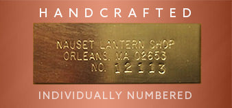 Engraved serial number to show authenticity of each handcrafted copper lantern.