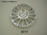 Wheel Cap Set of 4 Chrome Finish Thin Spoke 14Inch