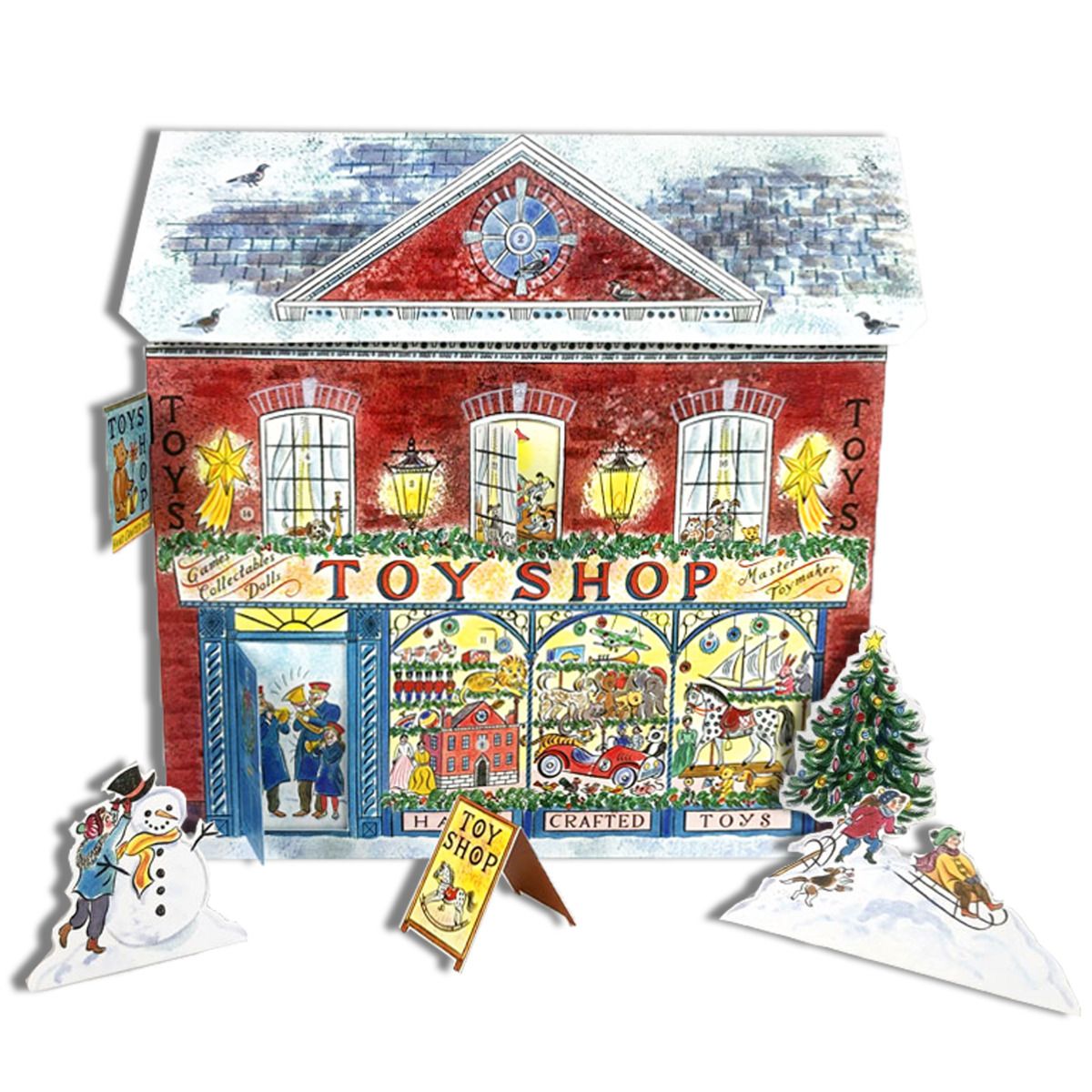 EMILY SUTTON 3D ADVENT CALENDAR Toy Shop CHRISTMAS FREESTANDING We