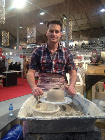 Colm De Rís at the potter's wheel