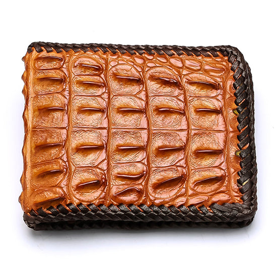 Backbone Crocodile Leather Wallet