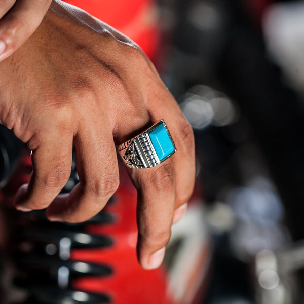 turquoise men's ring