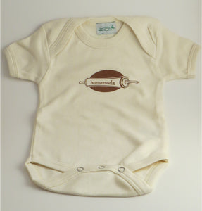 Organic Cotton Onesie - "Homemade" - Natural Colour