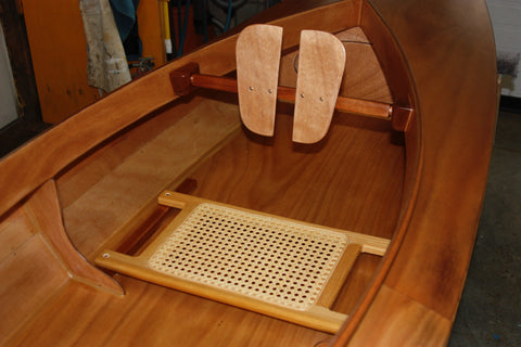 Fox Canoe interior with cane seat