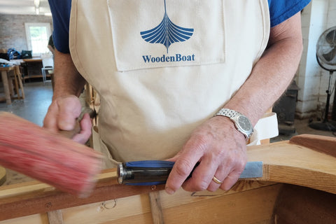 Student at work at WoodenBoat School