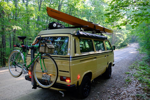 VW Camper with gear