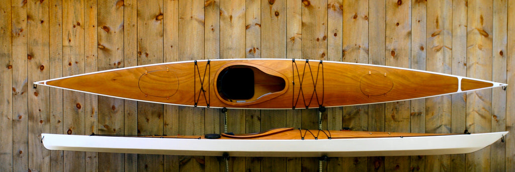 Willow wooden sea kayak two views