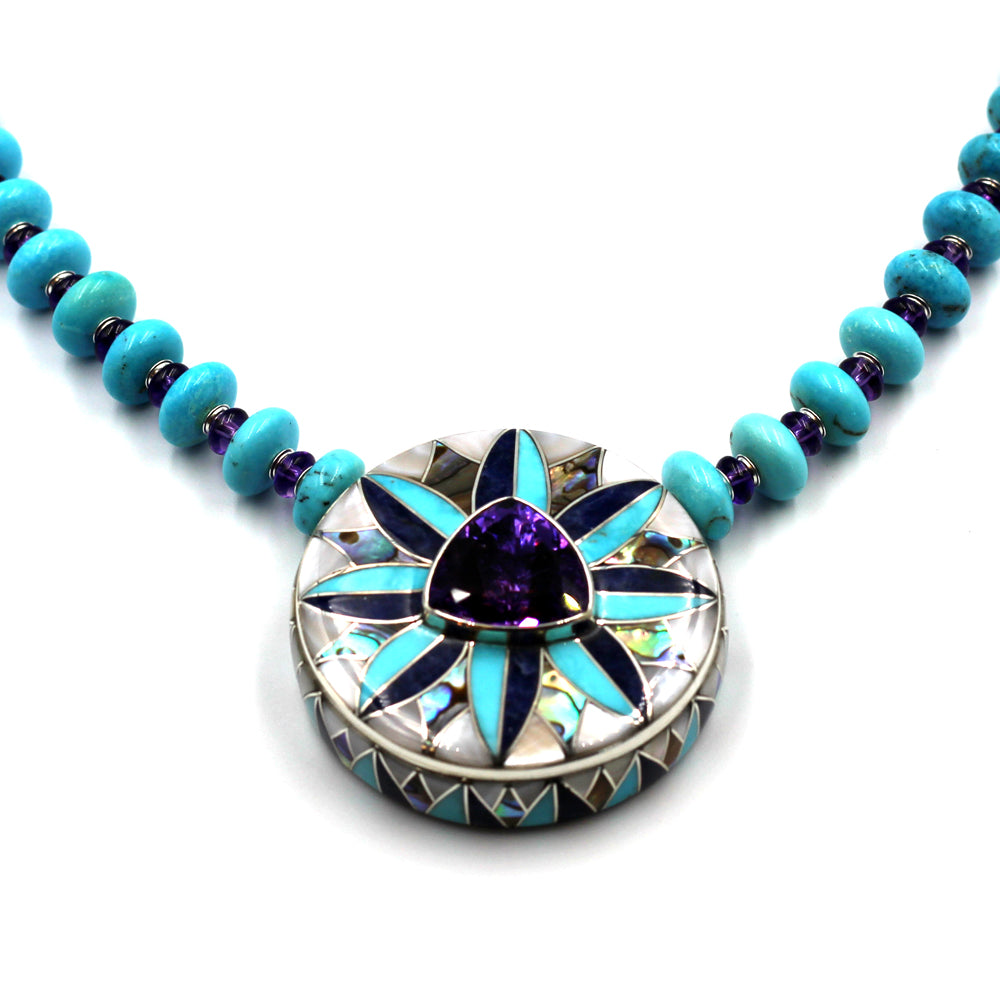 amethyst and turquoise necklace