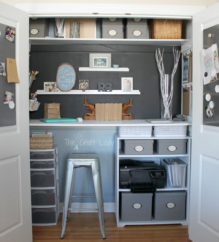closet craft room with storage