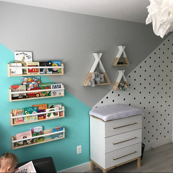 Kids room featuring star wall decals by Cutouts Canada