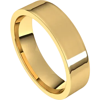 14K Gold 5 mm Flat Shape Light Comfort Fit Band
